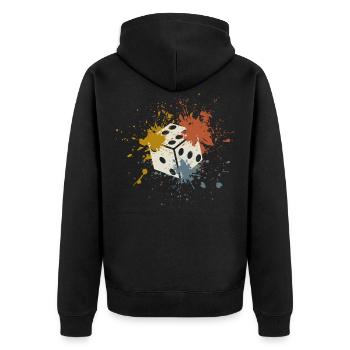 Dice Casino - Unisex Premium Organic Zip Hoodie - black - Back - Nico (187cm)