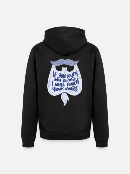 Bearded Bearded Beard Schnauzer Gift - Unisex Premium Organic Zip Hoodie - black