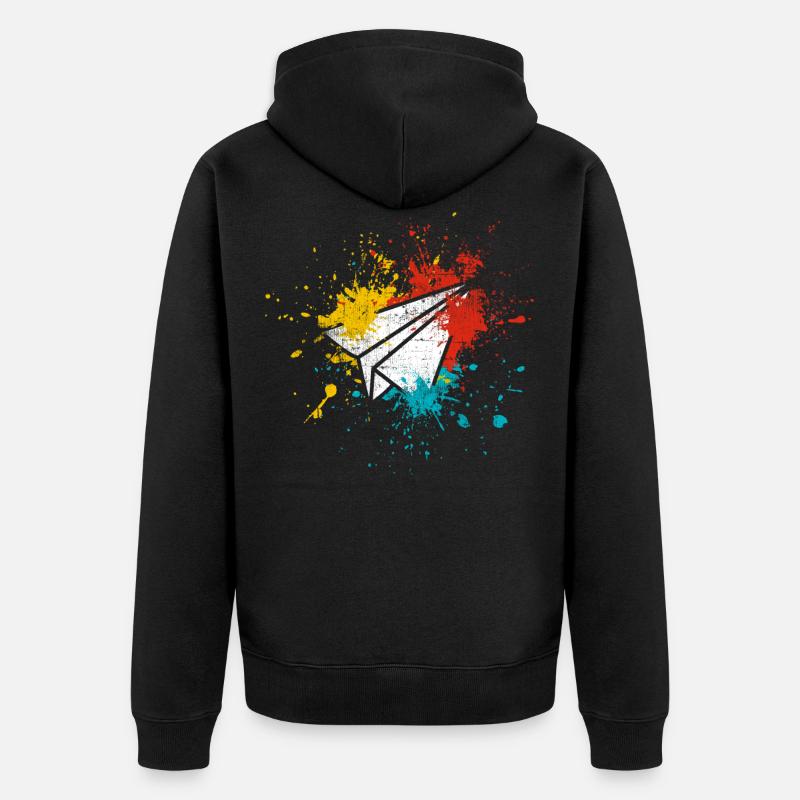 Pilote d’avion papier - Veste à capuche bio Premium Unisexe - noir