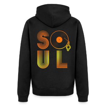 Soul Music - Unisex Premium Organic Zip Hoodie - black - Back - Nico (187cm)