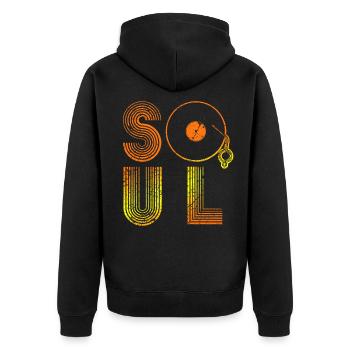 Soul music - Unisex Premium Organic Zip Hoodie - black - Back - Nico (187cm)