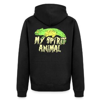Chameleon Chameleons - Unisex Premium Organic Zip Hoodie - black - Back - Nico (187cm)