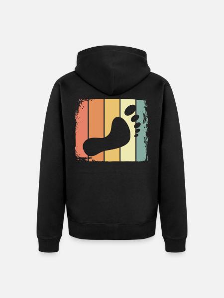 Foot retro - Unisex Premium Organic Zip Hoodie - black