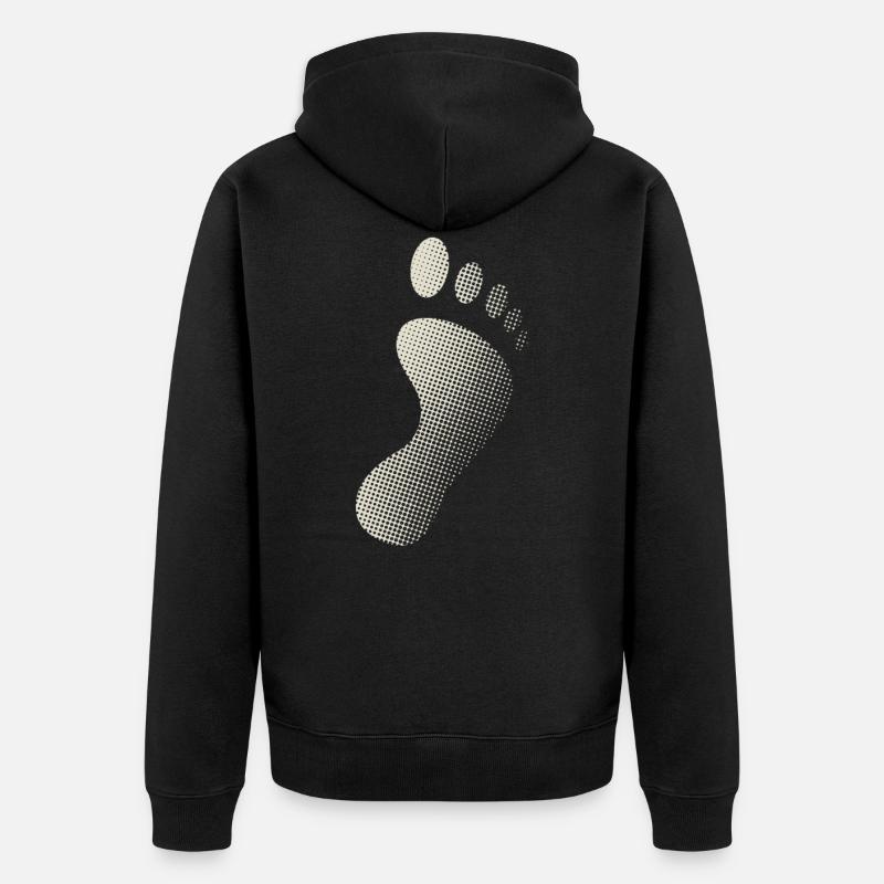 Fußabdruck - Unisex Premium Bio Zip Hoodie - Schwarz