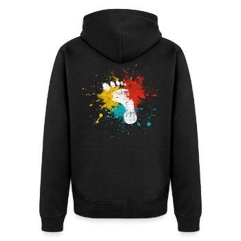 Pied - Veste à capuche bio Premium Unisexe - noir - Dos - Nico (187cm)
