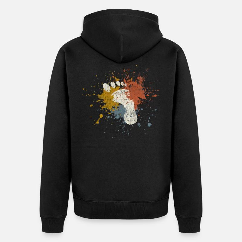 Fuß - Unisex Premium Bio Zip Hoodie - Schwarz