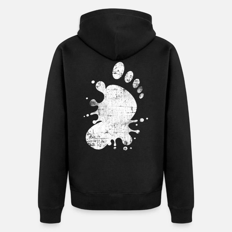 Fuß - Unisex Premium Bio Zip Hoodie - Schwarz
