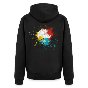 Baum - Unisex Premium Bio Zip Hoodie - Schwarz - Hinten - Nico (187cm)
