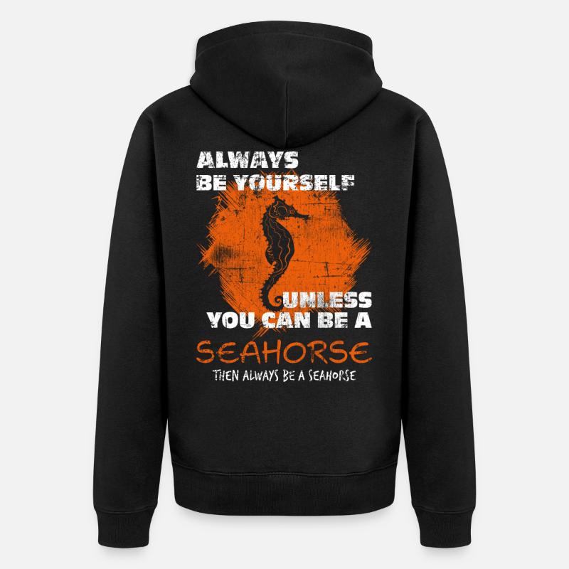 Seepferdchen - Unisex Premium Bio Zip Hoodie - Schwarz