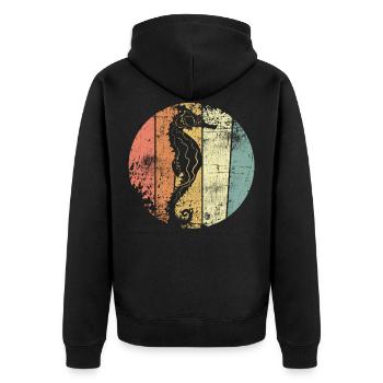 Hippocampes - Veste à capuche bio Premium Unisexe - noir - Dos - Nico (187cm)