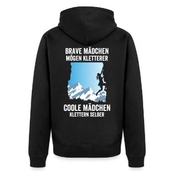 Brave Mädchen Kletterer Coole Mädchen klettern - Unisex Premium Bio Zip Hoodie - Schwarz - Hinten - Nico (187cm)