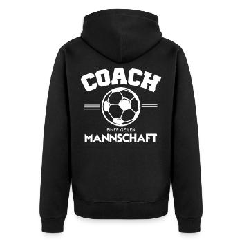 Coach einer geilen Mannschaft Coach Trainer - Unisex Premium Bio Zip Hoodie - Schwarz - Hinten - Nico (187cm)