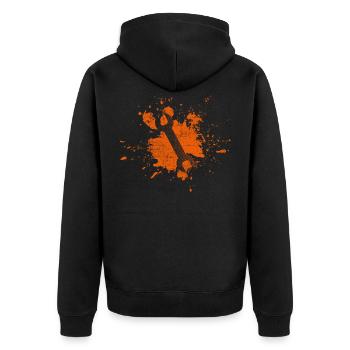Handwerker Werkzeug - Unisex Premium Bio Zip Hoodie - Schwarz - Hinten - Nico (187cm)