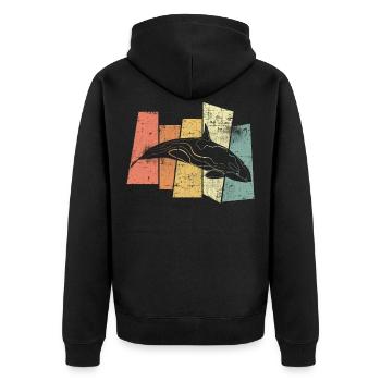 Orca - Unisex Premium Bio Zip Hoodie - Schwarz - Hinten - Nico (187cm)