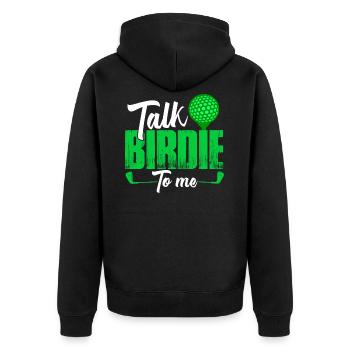 Golf Golfer Golferin - Unisex Premium Bio Zip Hoodie - Schwarz - Hinten - Nico (187cm)