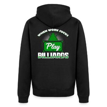 Snooker billiards - Unisex Premium Organic Zip Hoodie - black - Back - Nico (187cm)