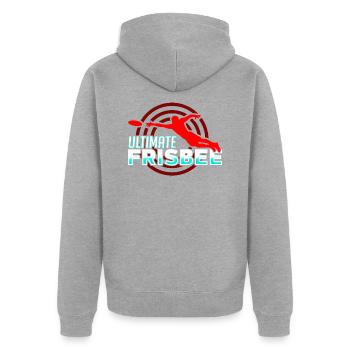 Ultimate Frisbee - Veste à capuche bio Premium Unisexe - gris chiné - Dos - Nico (187cm)