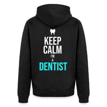 Dentist Dentist - Unisex Premium Organic Zip Hoodie - black - Back - Nico (187cm)