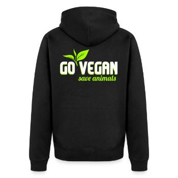 Vegan Vegan Vegan Activiste des droits des animaux - Veste à capuche bio Premium Unisexe - noir - Dos - Nico (187cm)