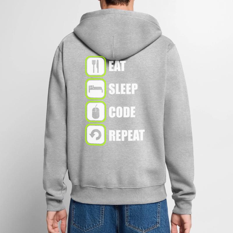 Prgrammierer Programmiererin Programmieren Code Unisex Premium Bio Zip Hoodie