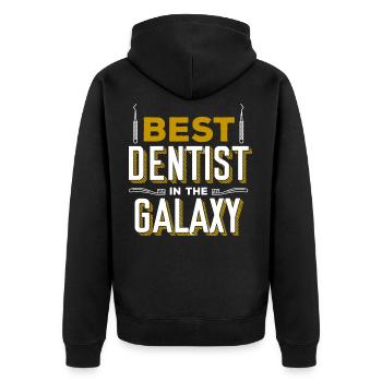 Dentist Dentist - Unisex Premium Organic Zip Hoodie - black - Back - Nico (187cm)