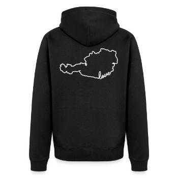 Austria Austrian Austrian - Unisex Premium Organic Zip Hoodie - black - Back - Nico (187cm)