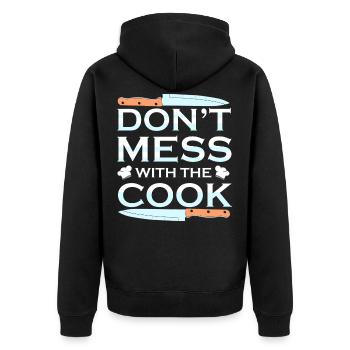Cook cook cooking - Unisex Premium Organic Zip Hoodie - black - Back - Nico (187cm)