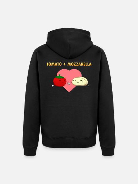 Tomato Mozarella - Unisex Premium Organic Zip Hoodie - black