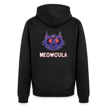 Halloween vampire cat Dracula kitten gift - Unisex Premium Organic Zip Hoodie - black - Back - Nico (187cm)
