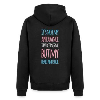 Transgender Transmann Trnas Transsexuell Geschenk - Unisex Premium Bio Zip Hoodie - Schwarz - Hinten - Nico (187cm)
