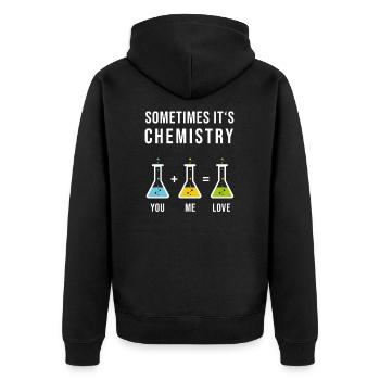 Cadeau d'amour organique réaction de laboratoire de chimie - Veste à capuche bio Premium Unisexe - noir - Dos - Nico (187cm)