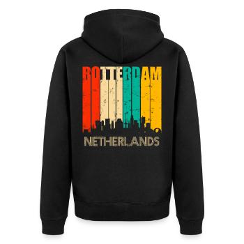 Rotterdam Pays-Bas Hollande - Veste à capuche bio Premium Unisexe - noir - Dos - Nico (187cm)
