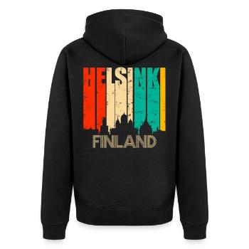 Helsinki - Veste à capuche bio Premium Unisexe - noir - Dos - Nico (187cm)