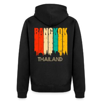 Bangkok Thaïlande - Veste à capuche bio Premium Unisexe - noir - Dos - Nico (187cm)