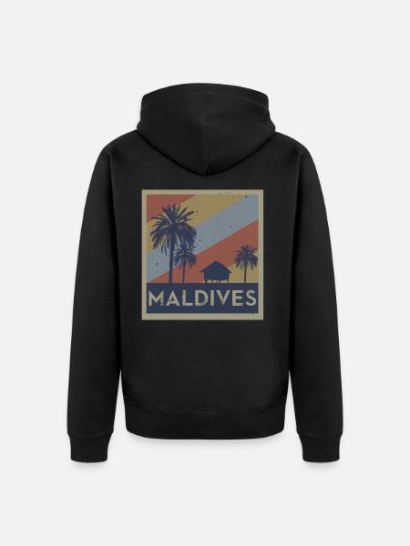 maldives retro square - Unisex Premium Bio Zip Hoodie - Schwarz