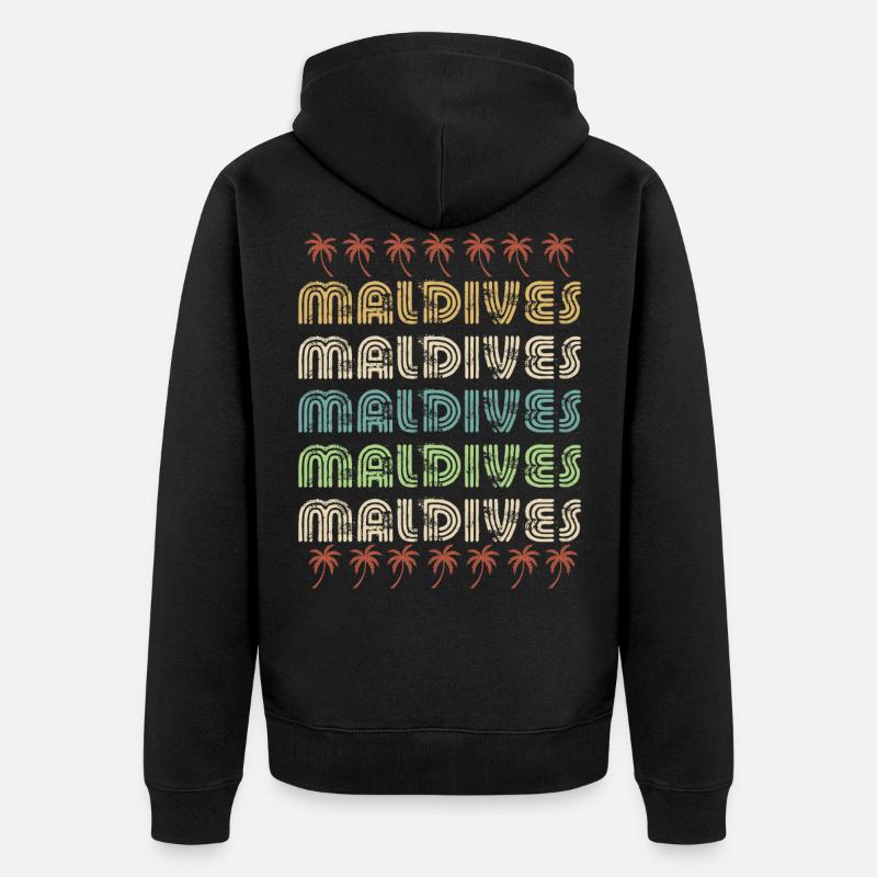 maldives repeat - Unisex Premium Bio Zip Hoodie - Schwarz