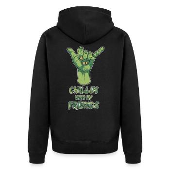 Cadeau d'amis apocalypse Halloween main zombie - Veste à capuche bio Premium Unisexe - noir - Dos - Nico (187cm)