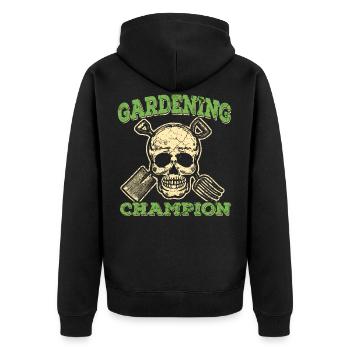 Gardener gardener gardening garden - Unisex Premium Organic Zip Hoodie - black - Back - Nico (187cm)
