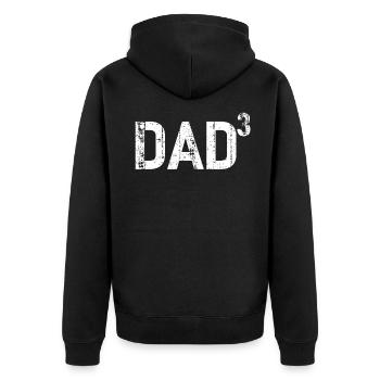 Father High Three 3 Dad Daddy Dad Father's Day - Unisex Premium Organic Zip Hoodie - black - Back - Nico (187cm)