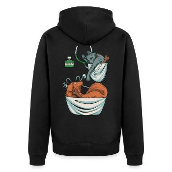 Tierarzt Hund Katze Arzt - Unisex Premium Bio Zip Hoodie - Schwarz - Hinten - Nico (187cm)