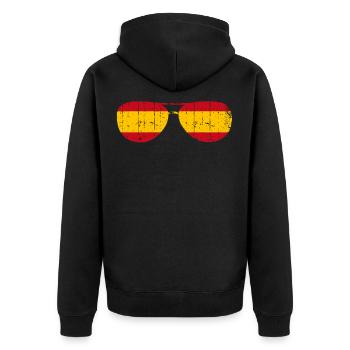 Spanien Spanier Sonnenbrille - Unisex Premium Bio Zip Hoodie - Schwarz - Hinten - Nico (187cm)