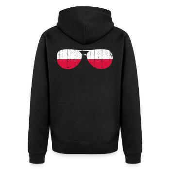 Poland Pole Polish flag - Unisex Premium Organic Zip Hoodie - black - Back - Nico (187cm)