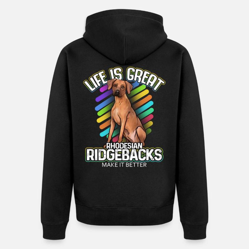 Rhodesian Ridgeback - Unisex Premium Bio Zip Hoodie - Schwarz