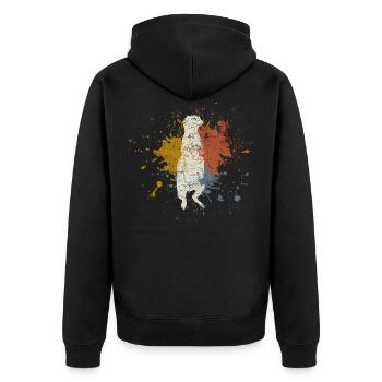meerkat - Unisex Premium Organic Zip Hoodie - black - Back - Nico (187cm)