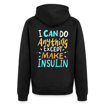 Diabète sucré cadeau d'insuline diabétique - Veste à capuche bio Premium Unisexe - noir - Dos - Nico (187cm)