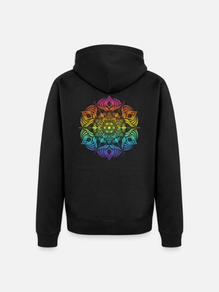 Mandala - Unisex Premium Bio Zip Hoodie - Schwarz