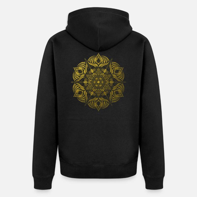 Mandala - Unisex Premium Bio Zip Hoodie - Schwarz
