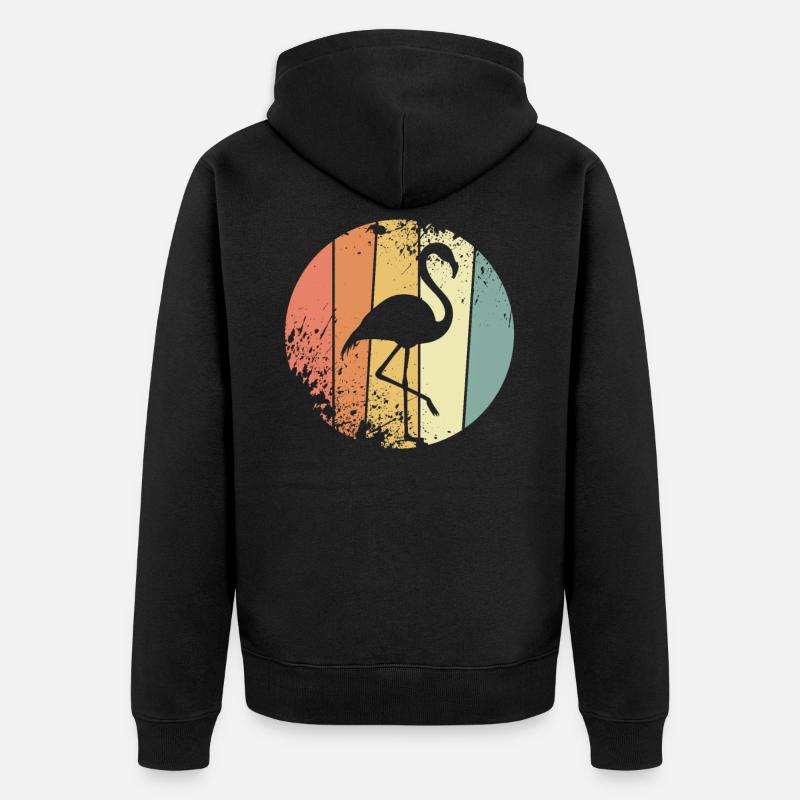 Flamingo - Unisex Premium Bio Zip Hoodie - Schwarz