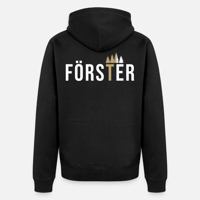 Förster - Unisex Premium Bio Zip Hoodie - Schwarz