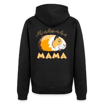 Meerschweinchen Mama Meerschweinchen Mama Fu - Unisex Premium Bio Zip Hoodie - Schwarz - Hinten - Nico (187cm)